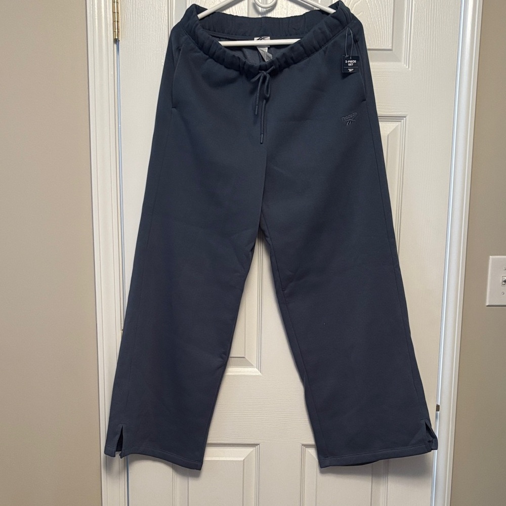 Reebok Blue Activewear Set Includes Hoodie Top and Wide Leg Pants - Picture 2 of 7